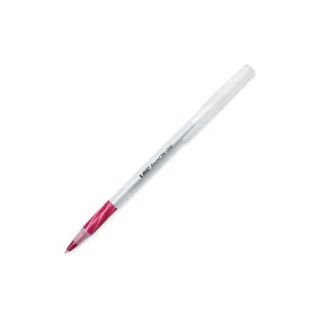 Bic Bic¬Æ Round Stic Grip Ballpoint Pen, Fine, Red Ink, Dozen GSFG11RD